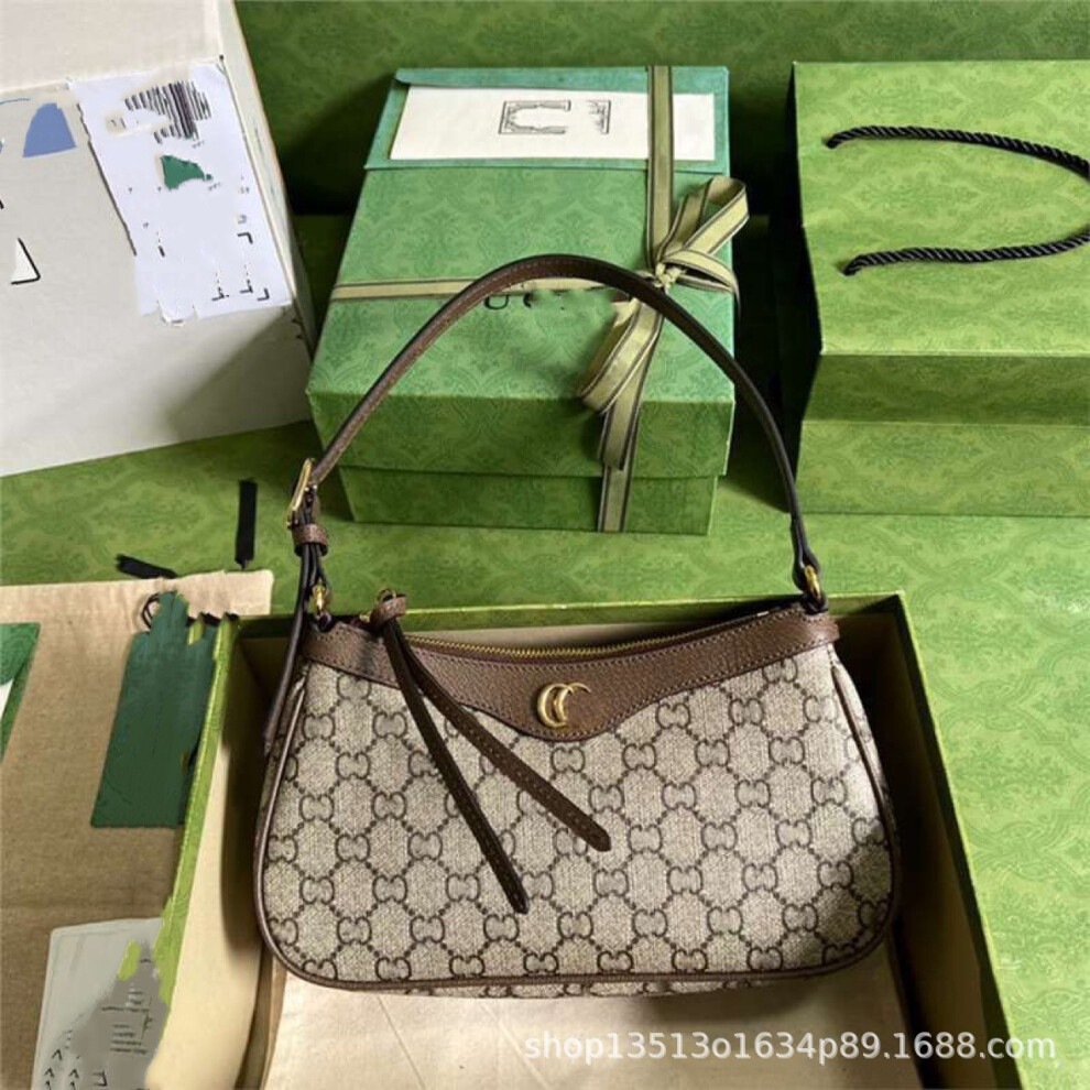 New Unisex (Brown) Classic G Family Printed Armpit Bag Single Shoulder Crossbody Bag Cream,Brown