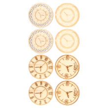 Découpes rondes en bois naturel en forme d'horloge 4,5 cm 8 pièces par sachet