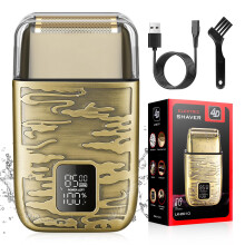 Electric Shaver for Men with Smart Floating Foil Head, USB Rechargeable Bald Head Razor, IPX6 Waterproof, Bronze