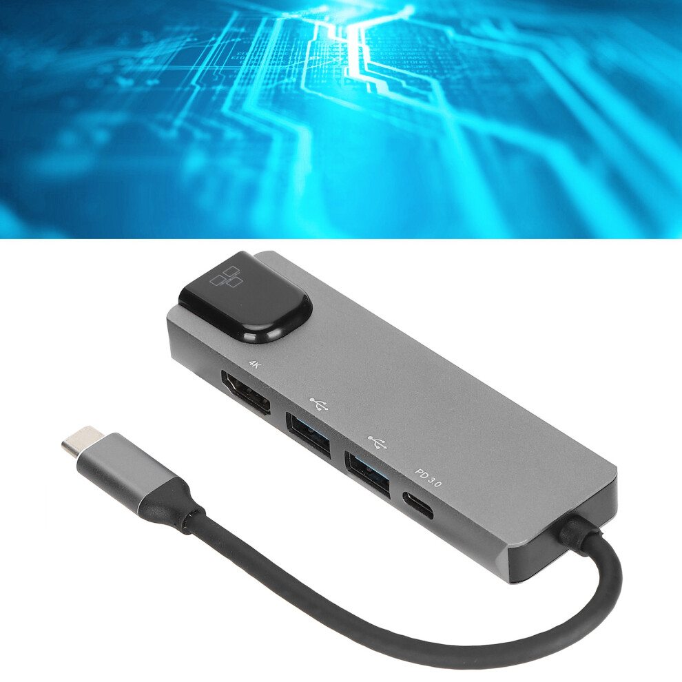 5In1 Type-C Docking Station Aluminum Alloy 4K@30Hz Gray 7601377632981