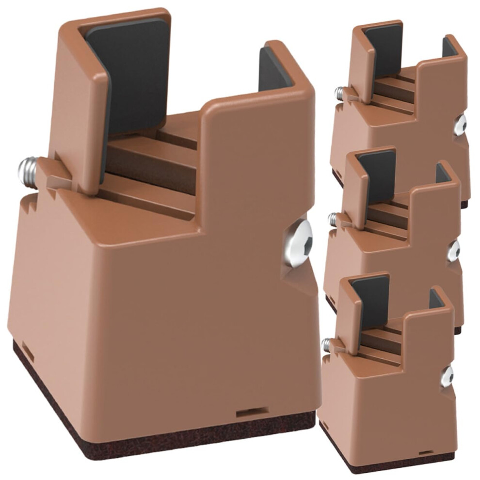 4Pcs Adjustable Bed Risers Heavyduty Furniture Leg Extenders Rustresistant Desk & Sofa Raiser Blocks Floor Protection 9187378628416