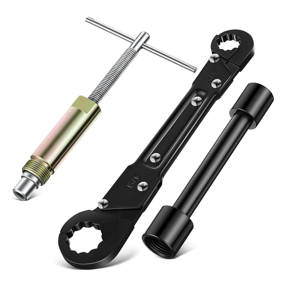3In1 Plumbing Tool Angle Stop Wrench Set With Compression Socket Puller Water Pipe Wrench For Installing Angle Stops 9187378628515