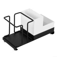 Desk Cup Holder Carbon Steel Coffee Mug Storage Rack SpaceSaving Organizer for Home Office Black
