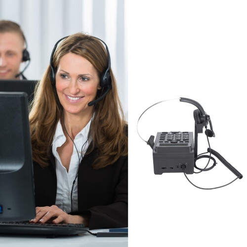 HT900 Téléphone de centre d'appels avec casque, ABS