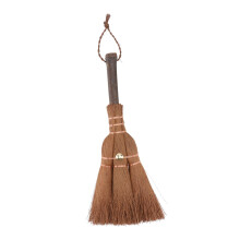 Mini Broom Natural Bristle Compact Brush for Tea Ceremony Desktop Cleaning with Hanging Rope