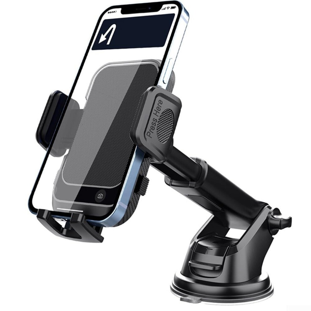 Car Phone Holder With Sturdy Suction Cup And Silicone Grip For Dashboard Or Windshield 9187378628706