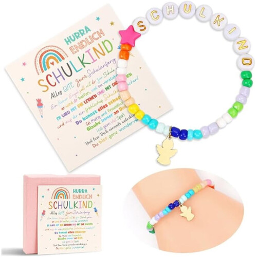 Buntes Charm-Armband mit-Katzenaugen-Engel 2