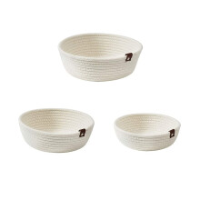 Woven Storage Baskets Set of 3 Cotton Rope Bins for Nursery Decor White 12x12 Inches Ideal for Organizing Baby Items