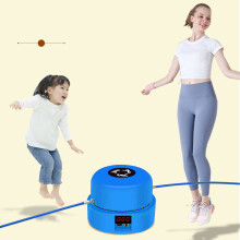 Saut à la corde sans fil ajustable, machine à corde à sauter avec 10 vitesses, télécommande, fitness bleu