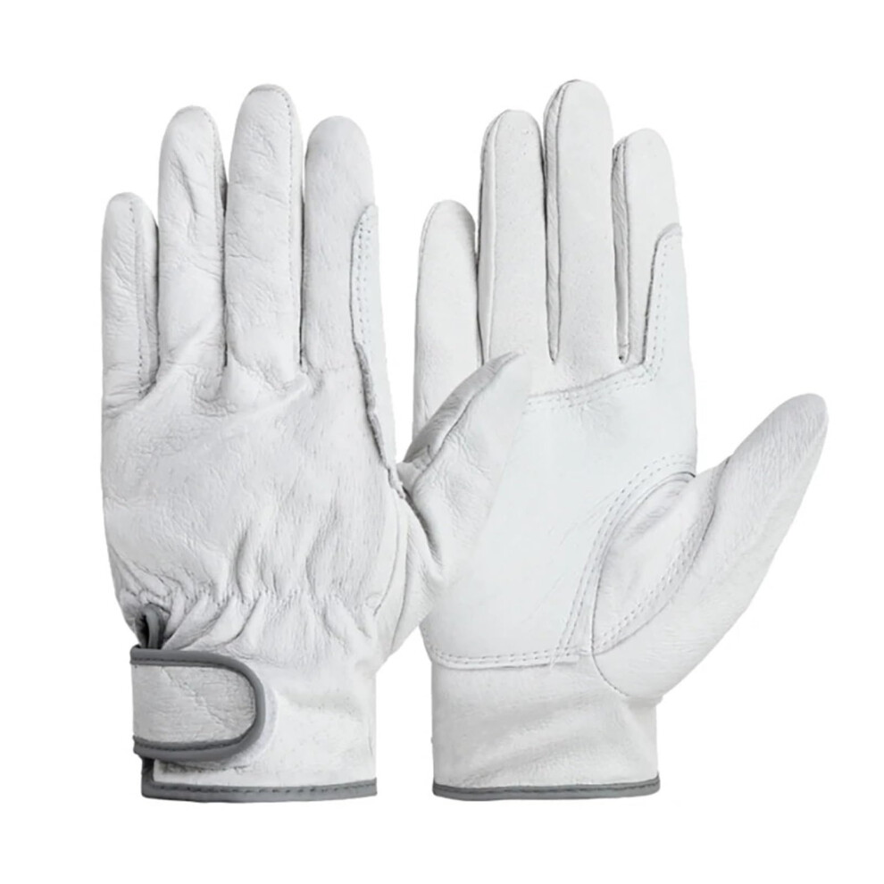 Electric Welding Work Gloves Leather Heat Resistant White 1 Pair For Welder Safety Protection 9189345366024