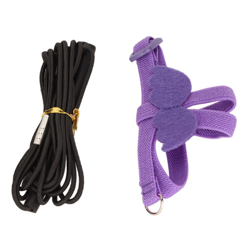 Super Light Purple Bird Harness & Leash, Adjustable, Bite Resistant