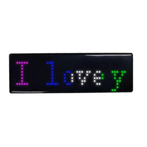 Multilingual Digital LED Badge, Rechargeable via USB, Programmable Text, Name Tag, Scroll Tag, Badge Module, Display B