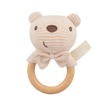 Plush Rattles for Babies, Soft Animal Sensory Rattle Toys, Plush Teether for Girls with Elephant Bear Bunny Lion Shape, Grasp Toy, Carry