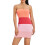 (M, Pink) Robe mini rayée et cocktails. 1