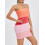 (S, Pink) Robe mini rayée et cocktails. 4
