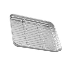 Stainless Steel Baking Cooling Rack with Roasting Pan OvenSafe Heavy Duty for Bread Meat