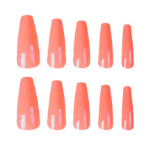 Künstliche Fingernägel zum Aufkleben, mattes Finish, lange Sargform, abschneidbare Acrylspitzen, strapazierfähiger ABS-Kunststoff für lange