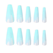 Faux ongles à coller, couverture complète, finition mate, forme cercueil longue, capsules acryliques ajustables, plastique ABS durable pour une