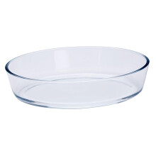 Heat Resistant Borosilicate Glass Oval Baking Tray Microwave Safe Oven Dish For Roasting Fruits And Vegetables