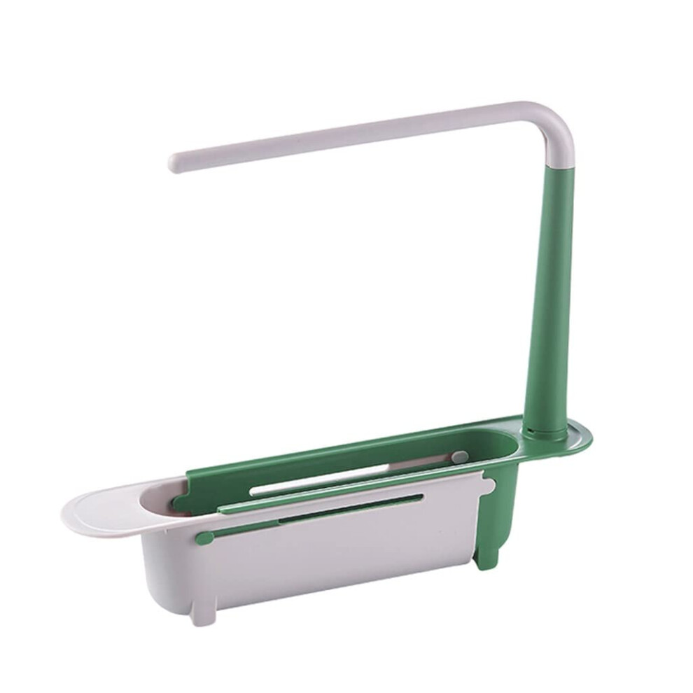 Kitchen Sink Organizer With Drain Basket, Adjustable Telescopic Rack And 360 Rotating Rag Holder 9347817867718