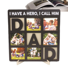 Dad Collage Picture Frame, Mother Collage Picture Frame - Nine Square Grid Design, 9-Corner Photo Frame for Home Decoration
