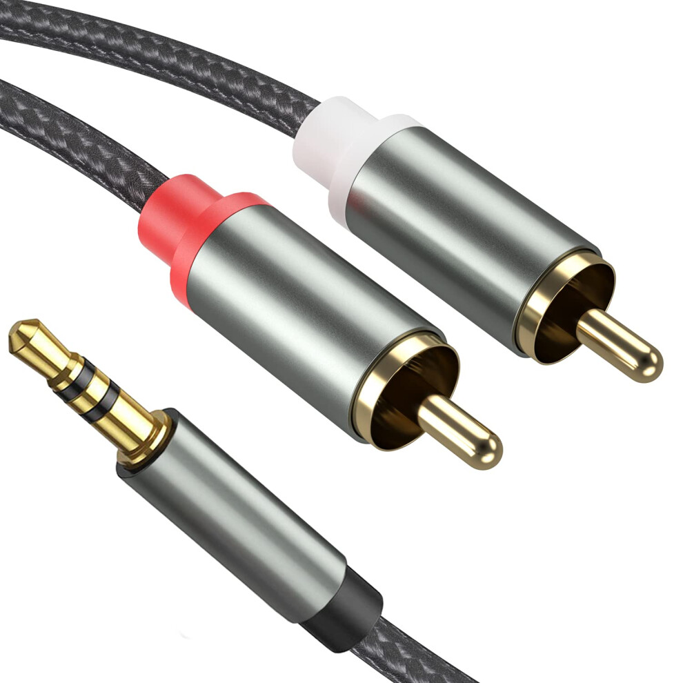 3.5Mm To 2Rca Male Cable Y Splitter 10M 32.8 Ft 24K Plated Stereo Aux Cable For Smartphones Mp3 Tablets Hdtv Gold 9187378629970