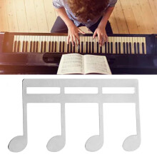 Coppia di clip per libri di musica metallica, supporto portatile per spartiti di pianoforte, in acciaio argentato, facile da usare
