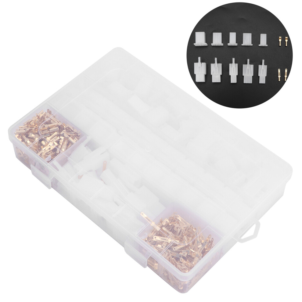 580Pcs Car Electrical Connector Block Kit 2.8Mm White/Gold 9481377644041