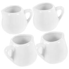 4pcs Ceramic Milk Pitcher with Handle for Coffee Tea Gravies and Dressings MultiFunction Use