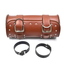 Saddle Bag Front Fork Tool Bag Leather Pouch For Sportster XL883 XL1200 Waterproof Brown Storage Bag