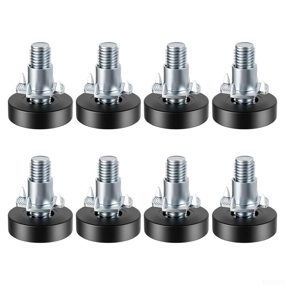 Adjustable Antislip Furniture Levelers Feet Screwin Thread 8 Pack For Tables Chairs Stools Black Floor Protectors 9347817875041