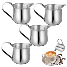 4pcs Stainless Steel Milk Frothing Pitcher Set with Spout for Latte Art and Espresso Steaming