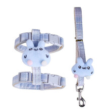 Kitten Harness Adjustable Cat Leash Cat Harness for-M Blue