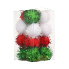 Colorful Balls Cat Toy Pompoms Chasing Balls Christmas Theme-B