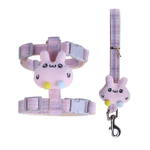 Cat Harness Escape Proof Kitten Harness for Walking-M Pink