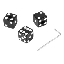 Boutons de contrôle pour guitare 3 pièces en forme de dé, en plastique noir, volume et vitesse, avec clé