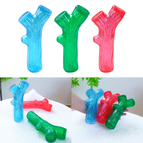 Dog Chew Toy Squeak Cute Branch-Shape Teether for Large-Blue 2