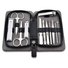 Outils de soin du visage, kit de manucure professionnel en acier inoxydable de qualité chirurgicale, format voyage et étui en cuir, cadeau idéal