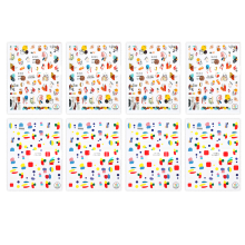 Ulike sommerfarger neglekunst-klistremerker, enkel påføring, selvklebende, trygt materiale, mye bruk, falmebestandig, kreative kombinasjoner med
