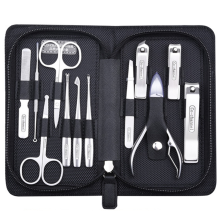 Dimensioni portatili per i viaggi, set per manicure in acciaio inossidabile, regali di lusso, custodia protettiva in morbida pelle, tagliaunghie