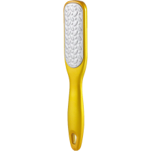 Draagbare, dubbelzijdige voetscrubber, ergonomisch ontworpen voor comfort, professioneel pedicure-instrument, hypoallergeen roestvrij staal,