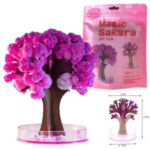 Magic Growing Tree, DIY Crystal Growing Kit, Paper Sakura Crystal Trees Desktop Cherry Blossom Toys, Terraforming Solution Included for Science Kits