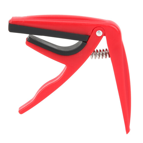 Spring-Loaded Ukulele Capo Plastic Pitch Tuner with Easy Tuning Red Accessory 1