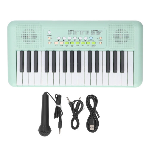 32-Tasten Elektrisches Keyboard mit Mikrofon, Avocado-Grün 1