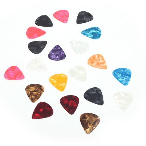 Plettri da chitarra in celluloide, 20 pezzi, 0,46/0,71/0,96 mm