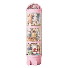 Stuffed Animal Storage Tube with Dustproof Lid, Transparent Plush Toy Organizer, 51inch Pink