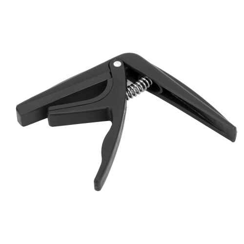 Plastic Ukulele Capo with Silicone Cushion, Spring String Instrument Accessory Black