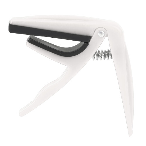 Plastic Ukulele Capo with Silicone Cushion, Spring-Loaded, White 1