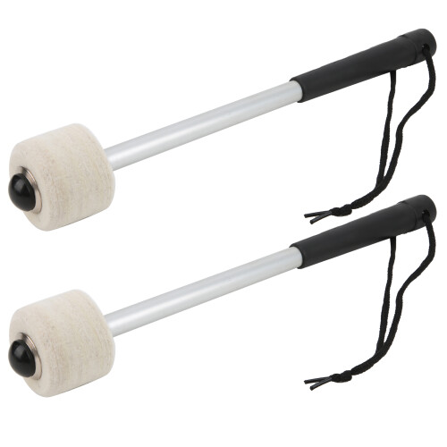 2Pcs Non-Slip Wool Felt Drumstick - Durable Aluminum & Rubber Handle 1