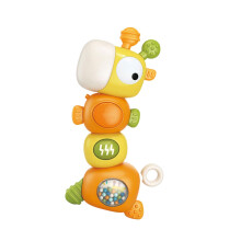 Cartoon Giraffe Baby Teething Rattle Toy for Infants with Rotating Body and Music Light, Electric Rattle Teether Toy
